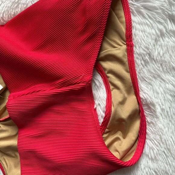 Old Navy 2 Piece Swimsuit Bikini New Ribbed Pink Womens Size Large - Picture 7 of 11